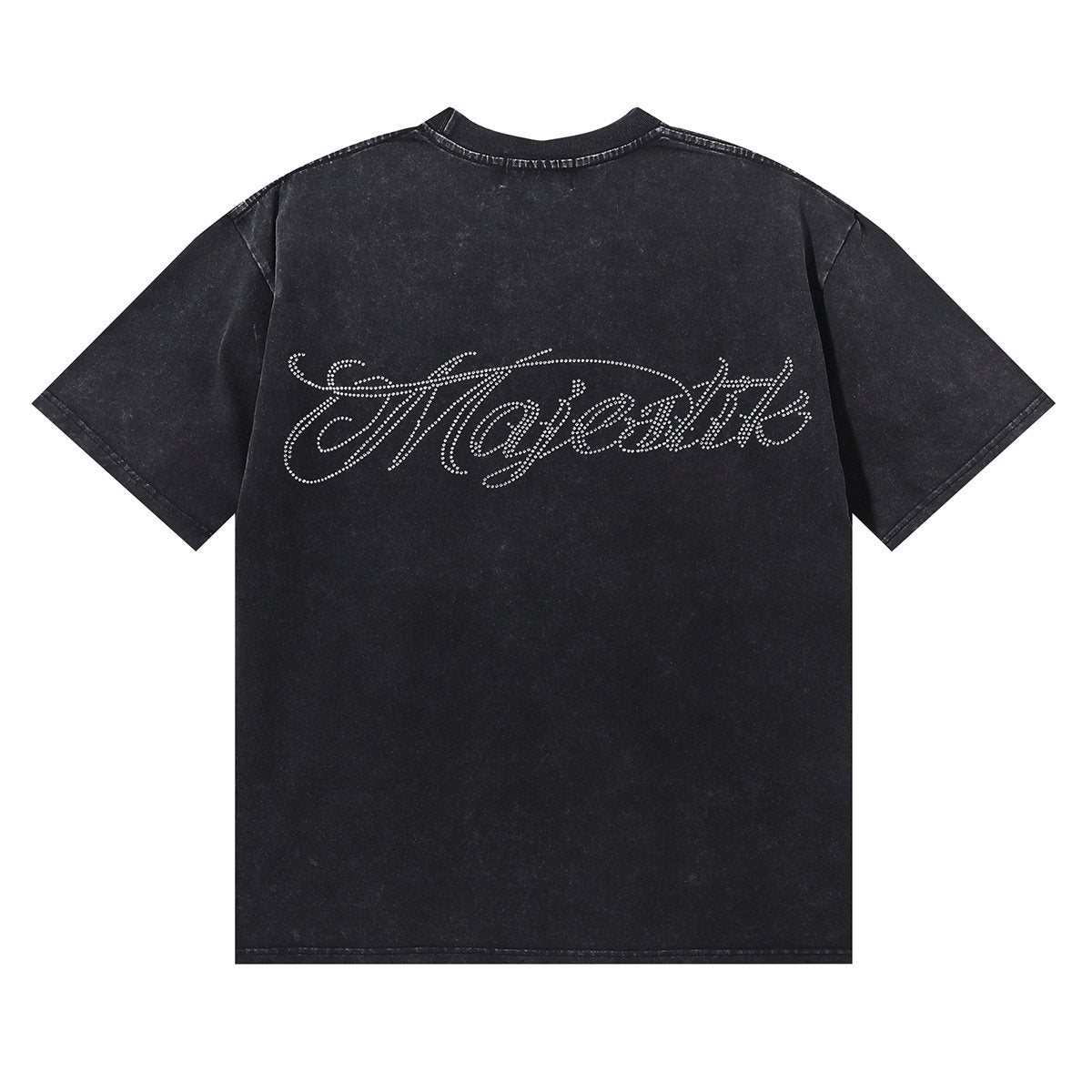 MAJESTIK Bulldog Football Rhinestone Cropped T-Shirt ¡ª back