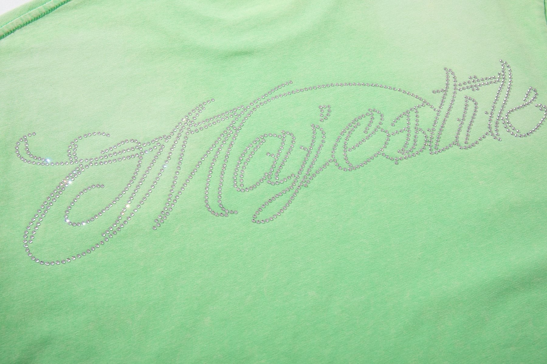 MAJESTIK Mint Green Football Graphic T-Shirt ¡ª detail