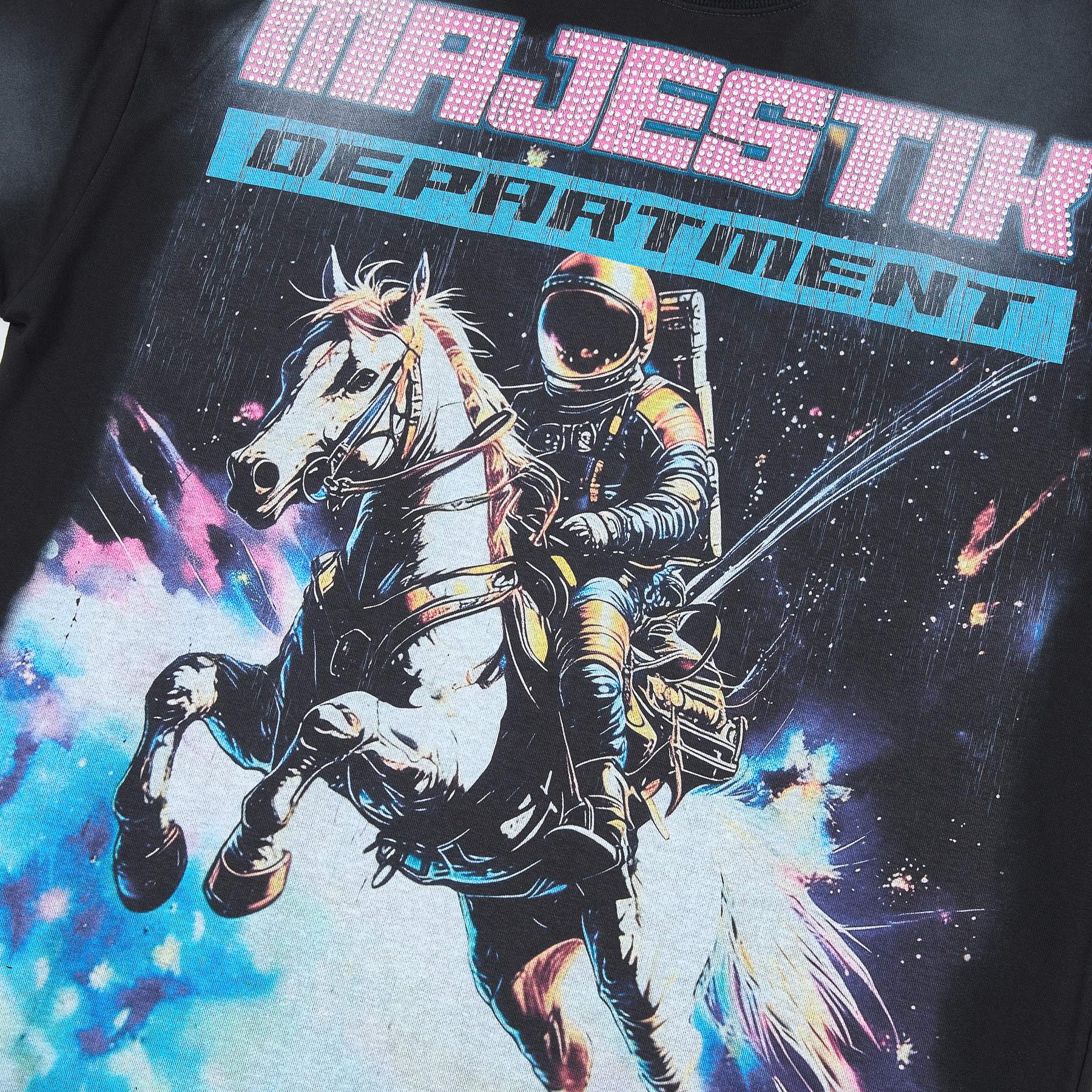 MAJESTIK Astronaut Horse Graphic T-Shirt ¡ª detail