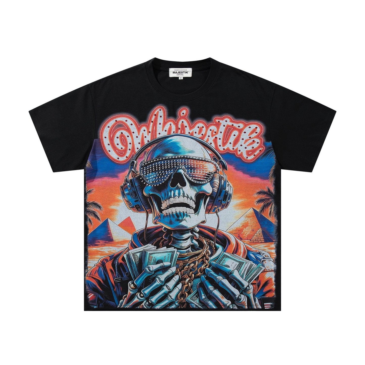 MAJESTIK Skull Graphic Short-Sleeve T-Shirt ¡ª front