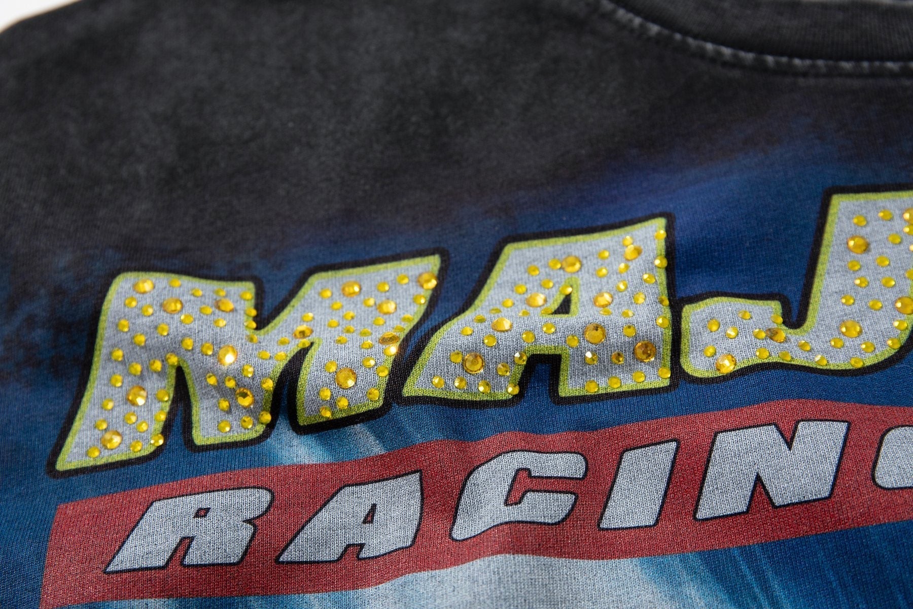 MAJESTIK Racing Graphic Washed Black T-Shirt ¡ª detail