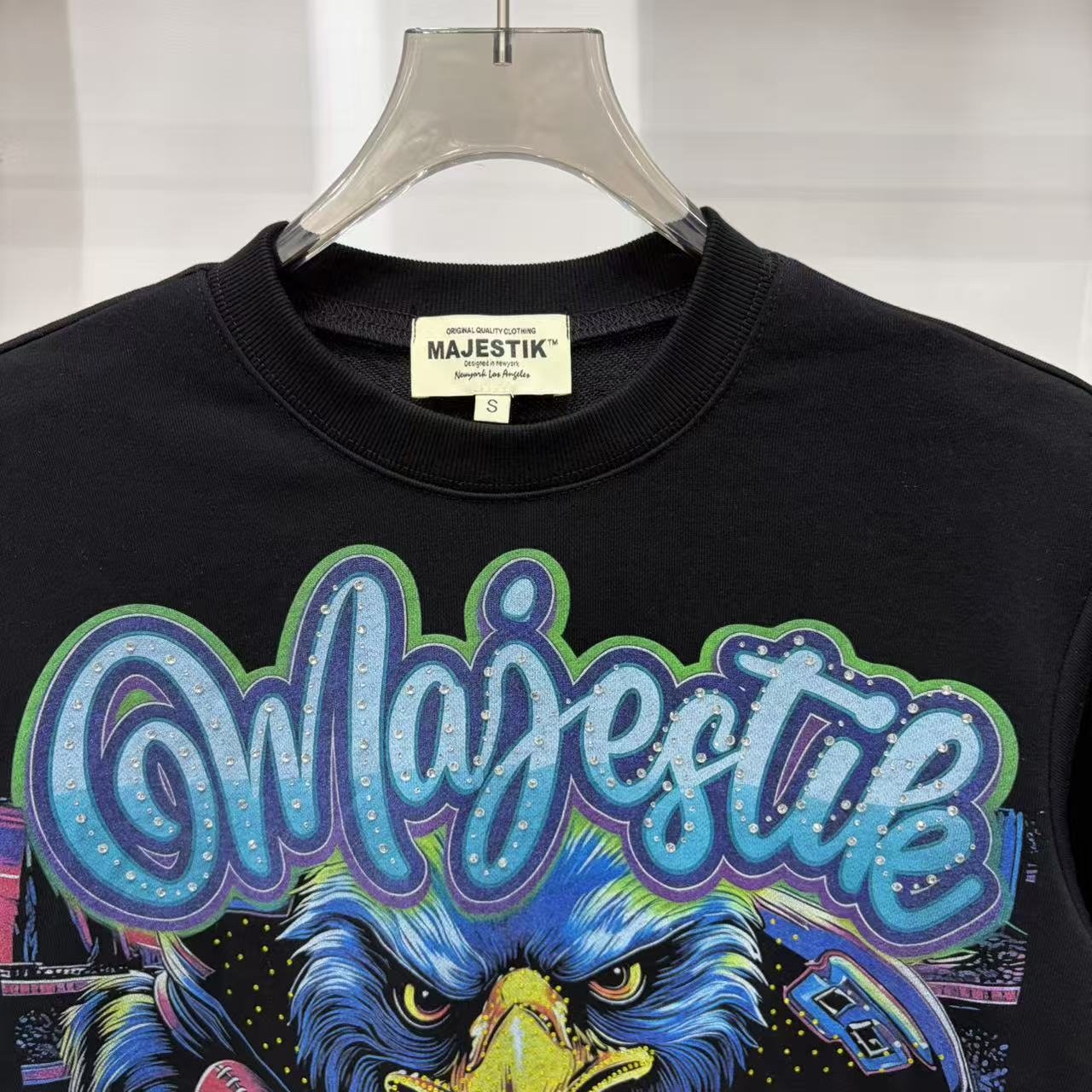 MAJESTIK Eagle Script Graphic Short-Sleeve T-Shirt ¡ª detail