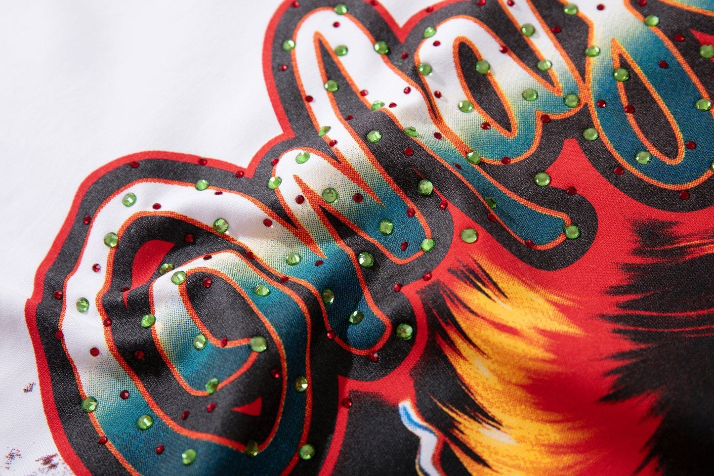 MAJESTIK Skull & Flame Graphic T-Shirt ¡ª detail