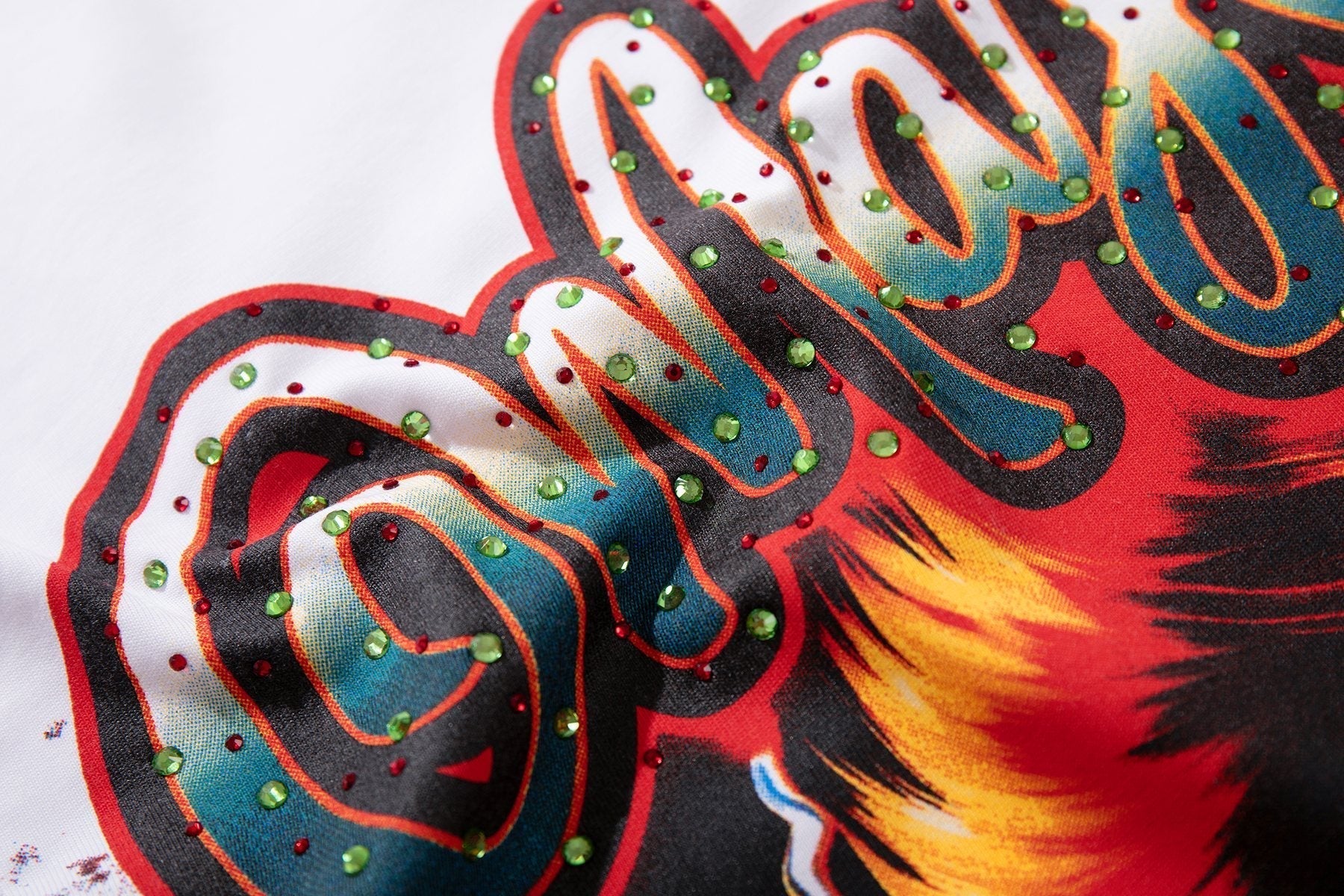 MAJESTIK Skull & Flame Graphic T-Shirt ¡ª detail