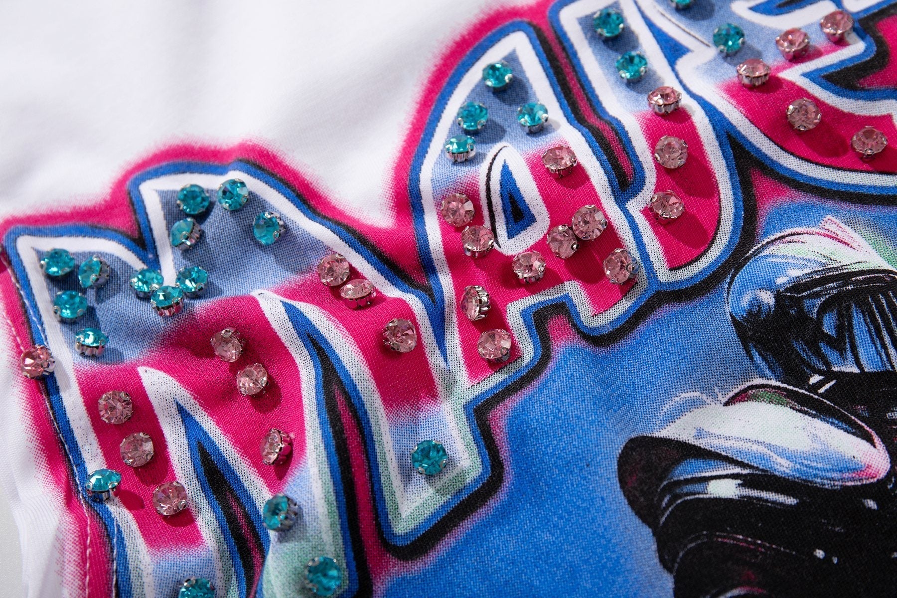 MAJESTIK Horse Rider Rhinestone Sleeveless T-Shirt ¡ª detail