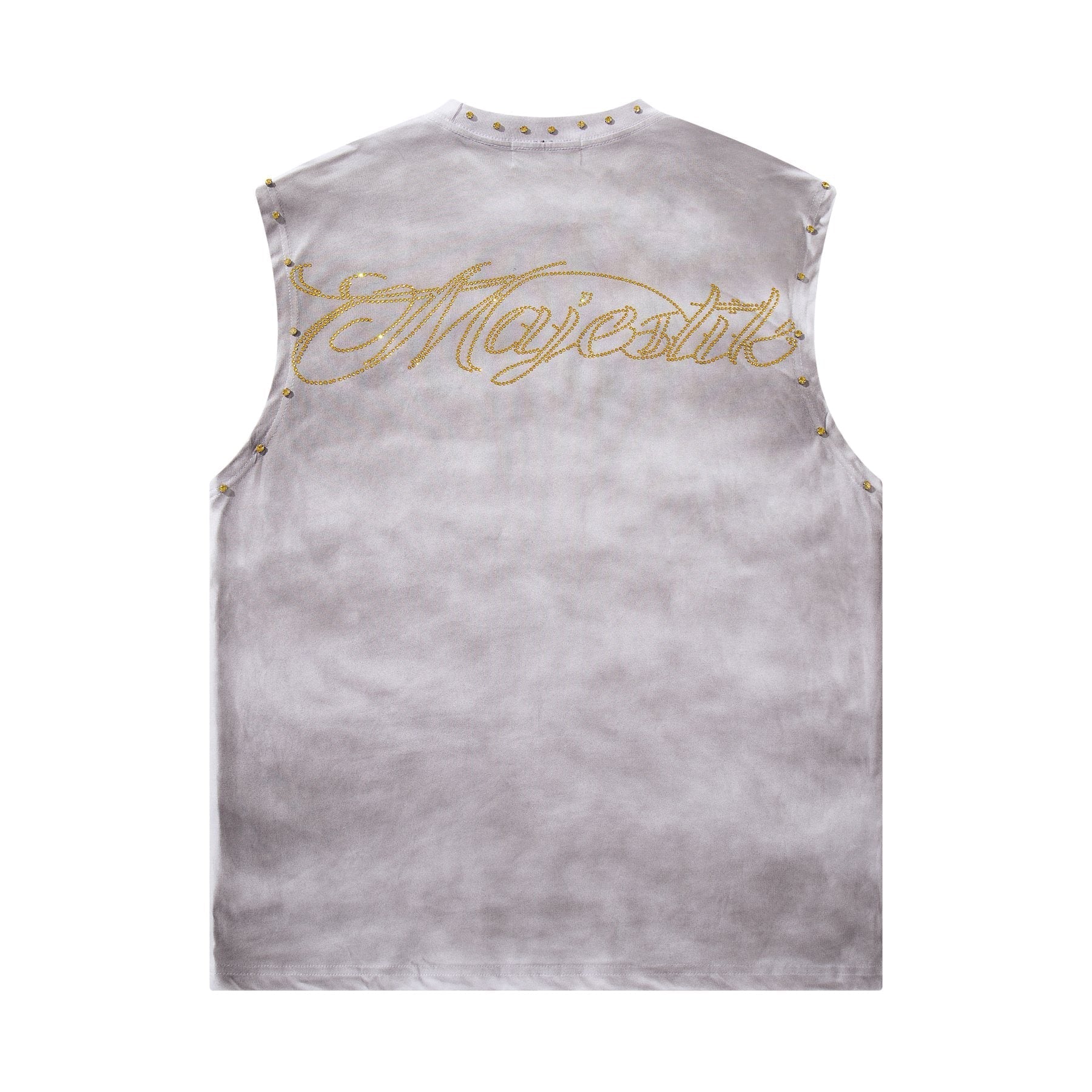 MAJESTIK Studded Washed Graphic Sleeveless T-Shirt ¡ª back