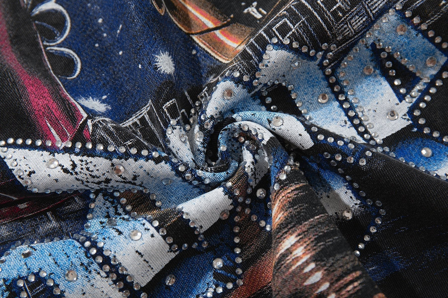MAJESTIK Racing Graphic Acid-Wash T-Shirt ¡ª detail
