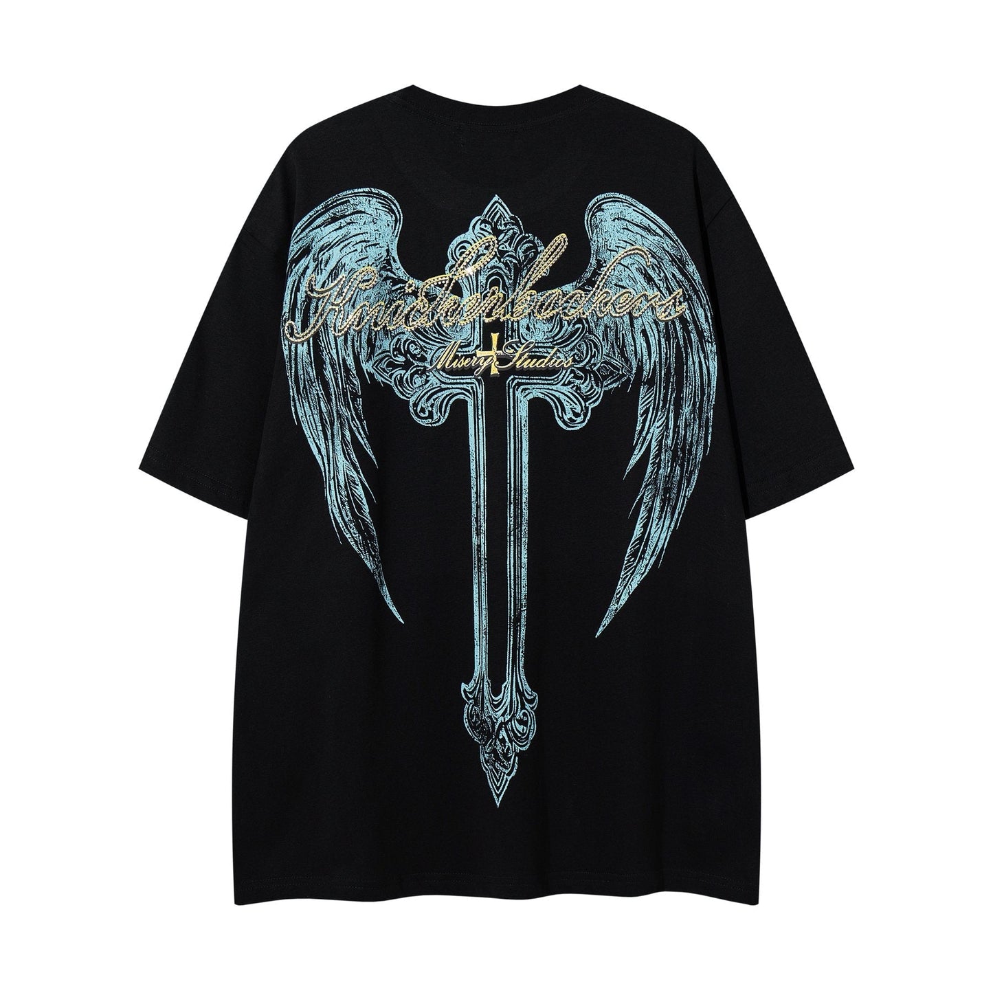 MAJESTIK Alien Skull Wing Graphic T-Shirt ¡ª back
