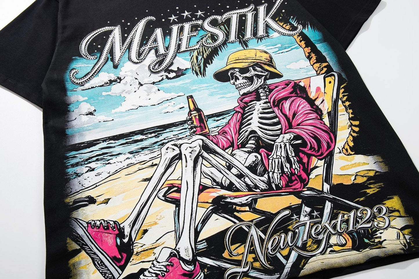 MAJESTIK Rhinestone Distressed Graphic T-Shirt ¡ª detail