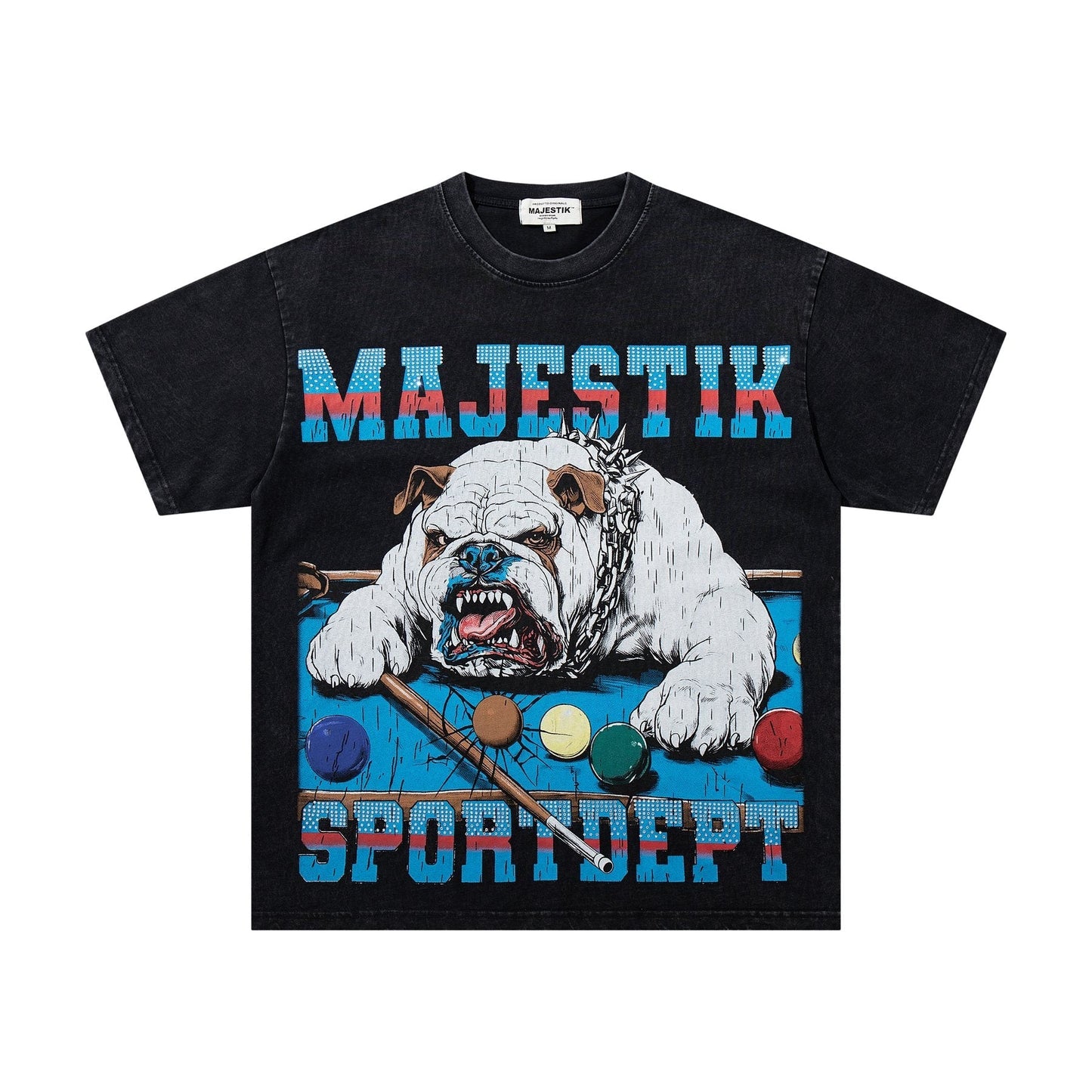 MAJESTIK Bulldog Billiards Graphic T-Shirt ¡ª hero