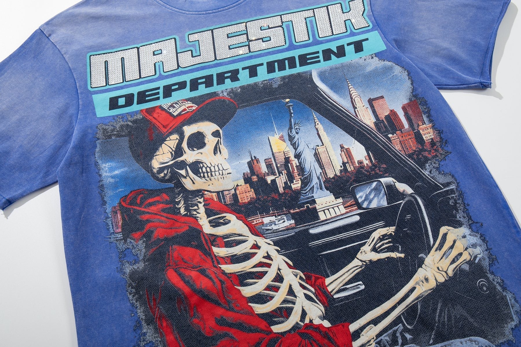 MAJESTIK Skeleton Driver Graphic T-Shirt ¡ª detail